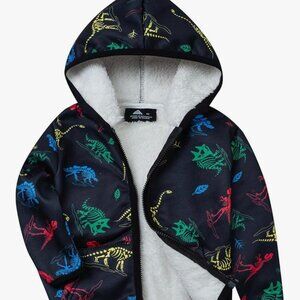 NEW Boys Sherpa Fleece Dinosaur Jacket Sz. 10-11
